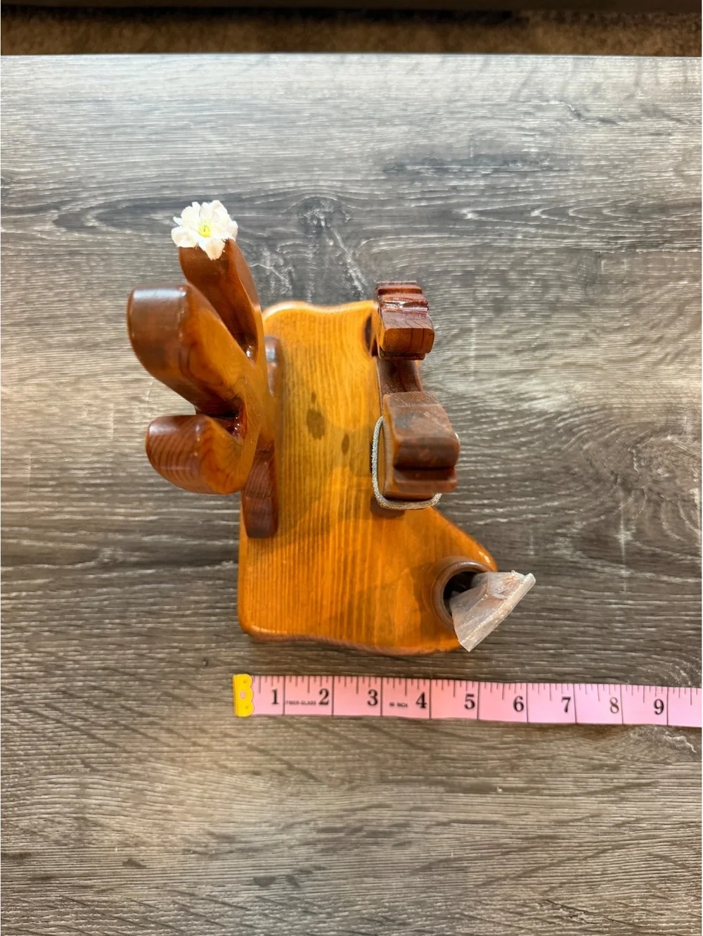Terry Buckley Handcrafted Wood Coyote Napkin Toothpick Holder Tucson Arizona